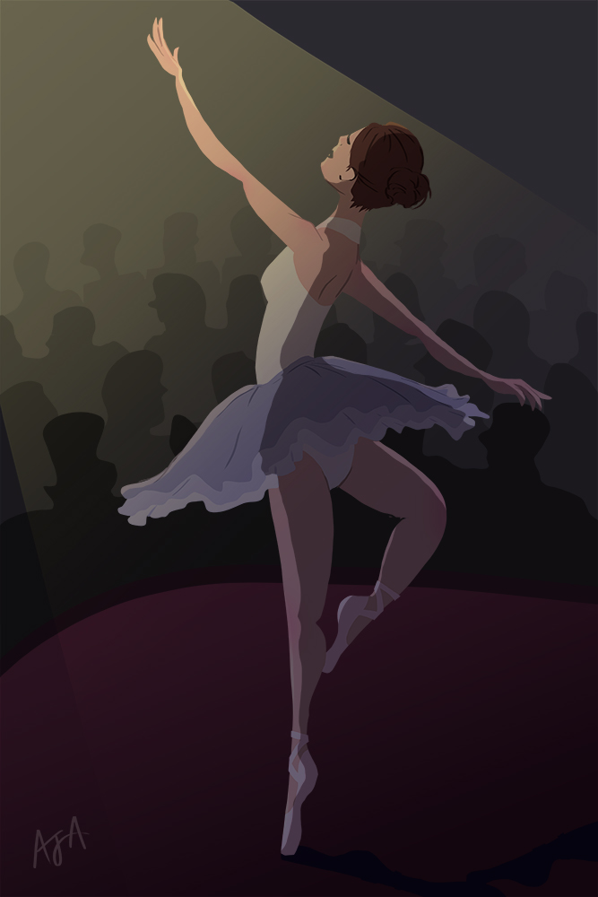 Cup O' Doodle - Ballerina on stage illustration